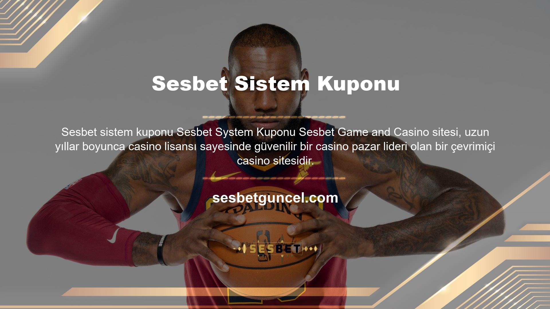 Sesbet web sitesi müşterilerine çok çeşitli bahisler sunmaktadır